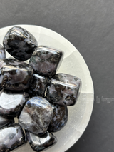 NaturalIndigo Gabroo tumbled crystals by Braun Homes √ê polished healing stones for meditation, Reiki, chakra balancing, anxiety relief, and spiritual energy protection in deep purple hues