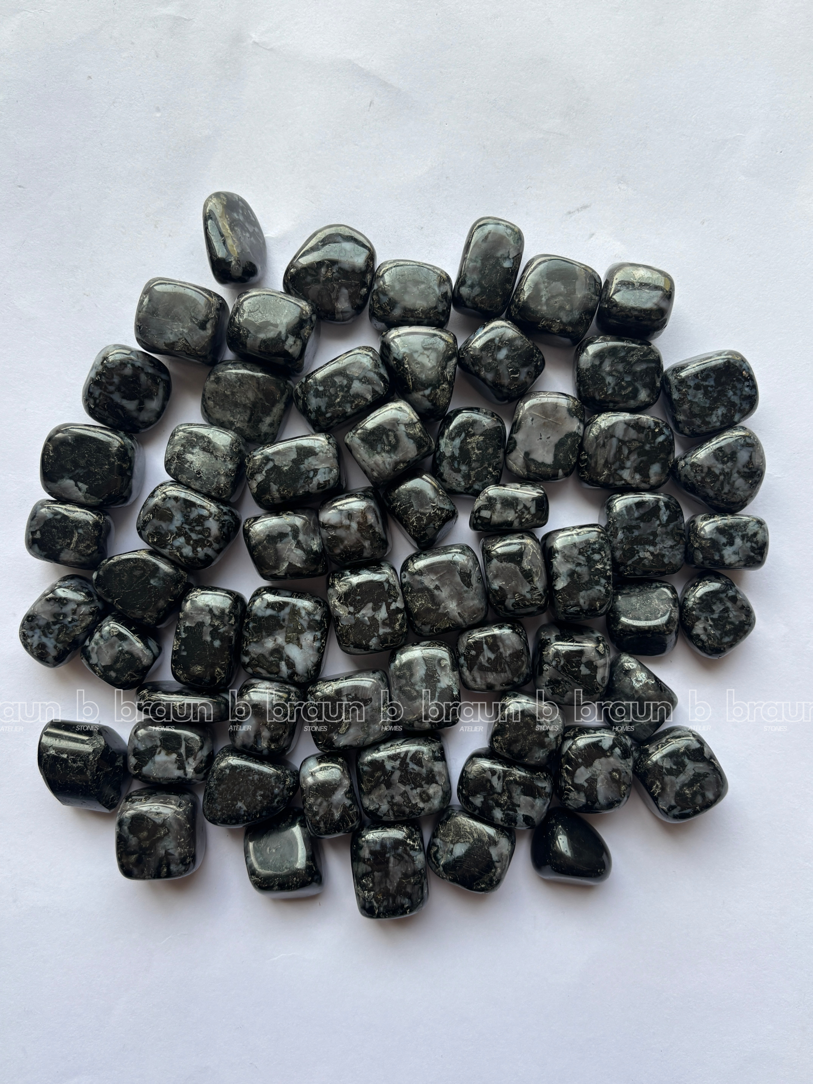 NaturalIndigo Gabroo tumbled crystals by Braun Homes √ê polished healing stones for meditation, Reiki, chakra balancing, anxiety relief, and spiritual energy protection in deep purple hues