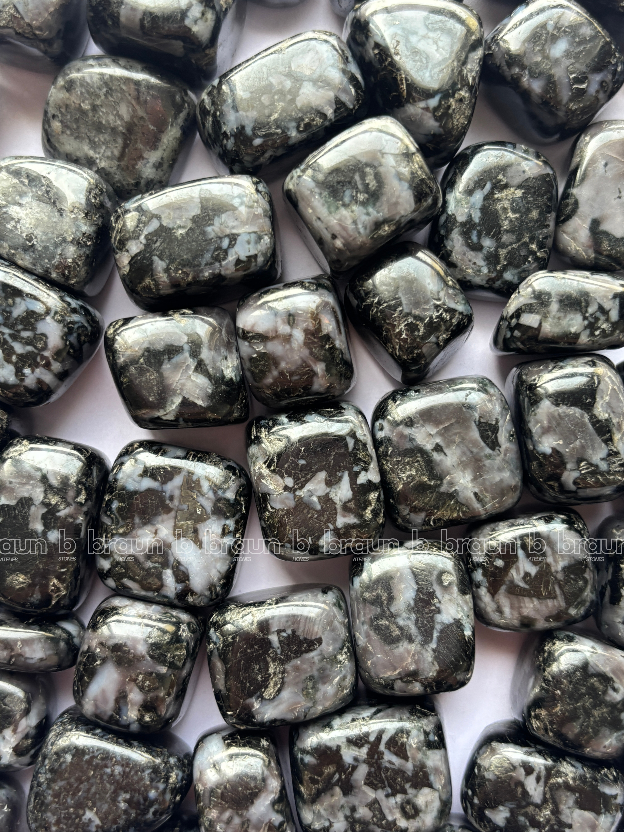 NaturalIndigo Gabroo tumbled crystals by Braun Homes √ê polished healing stones for meditation, Reiki, chakra balancing, anxiety relief, and spiritual energy protection in deep purple hues