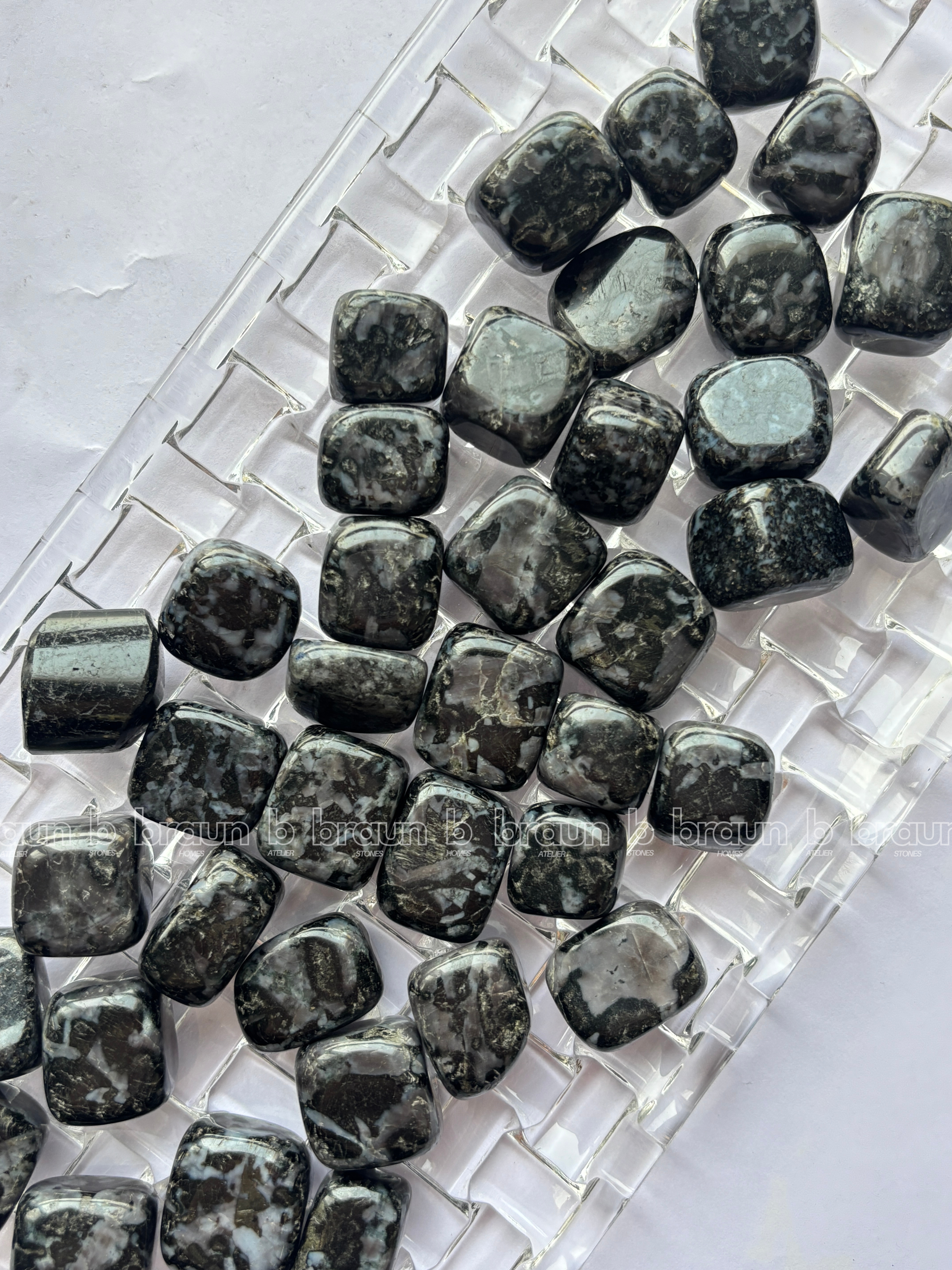 NaturalIndigo Gabroo tumbled crystals by Braun Homes √ê polished healing stones for meditation, Reiki, chakra balancing, anxiety relief, and spiritual energy protection in deep purple hues