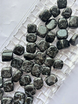 NaturalIndigo Gabroo tumbled crystals by Braun Homes √ê polished healing stones for meditation, Reiki, chakra balancing, anxiety relief, and spiritual energy protection in deep purple hues