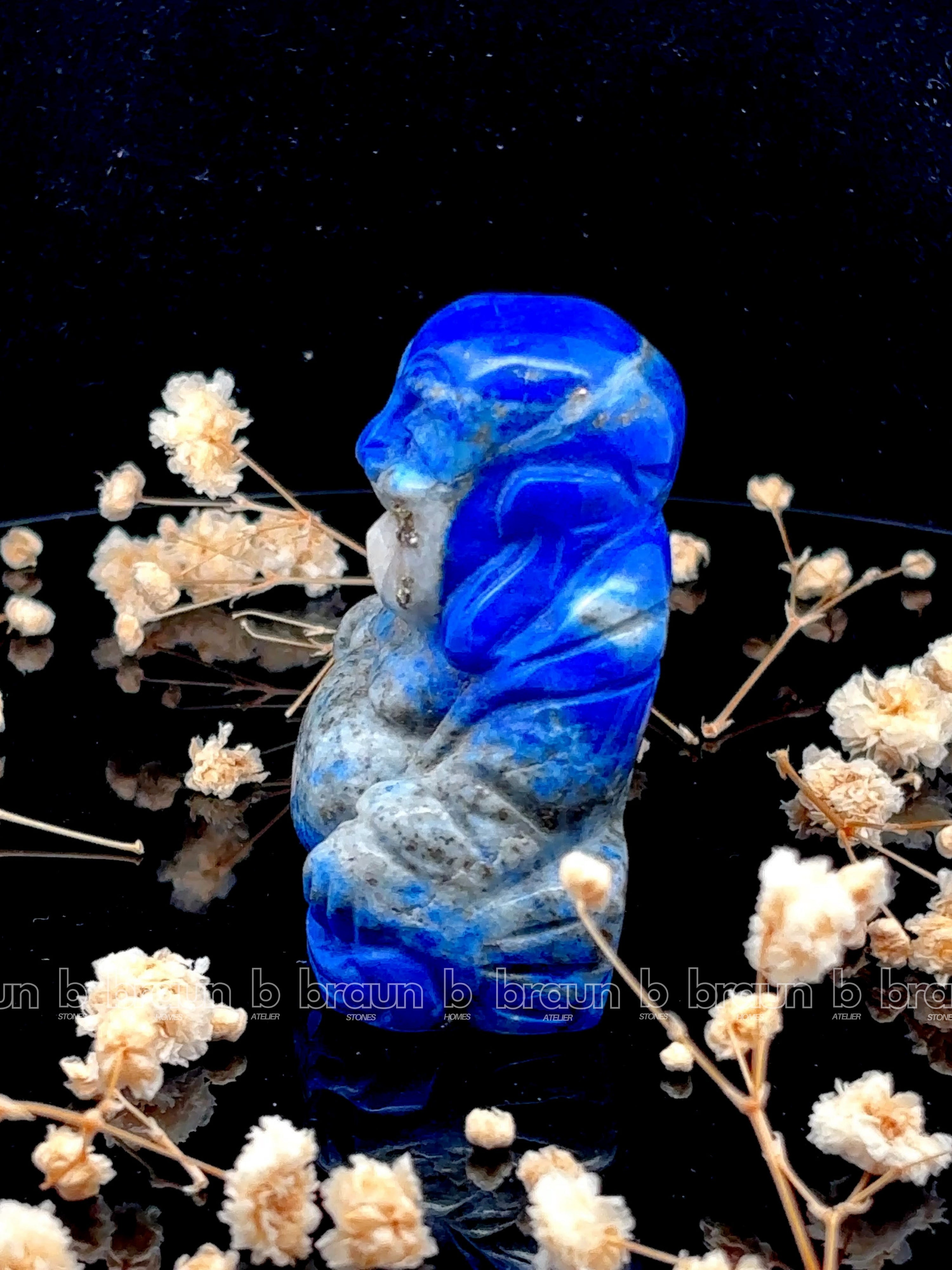 Lapis Lazuli Laughing Buddha Medium