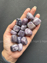 NaturalLepidolite tumbled crystals by Braun Homes √ê polished healing stones for meditation, Reiki, chakra balancing, anxiety relief, and spiritual energy protection in deep purple hues