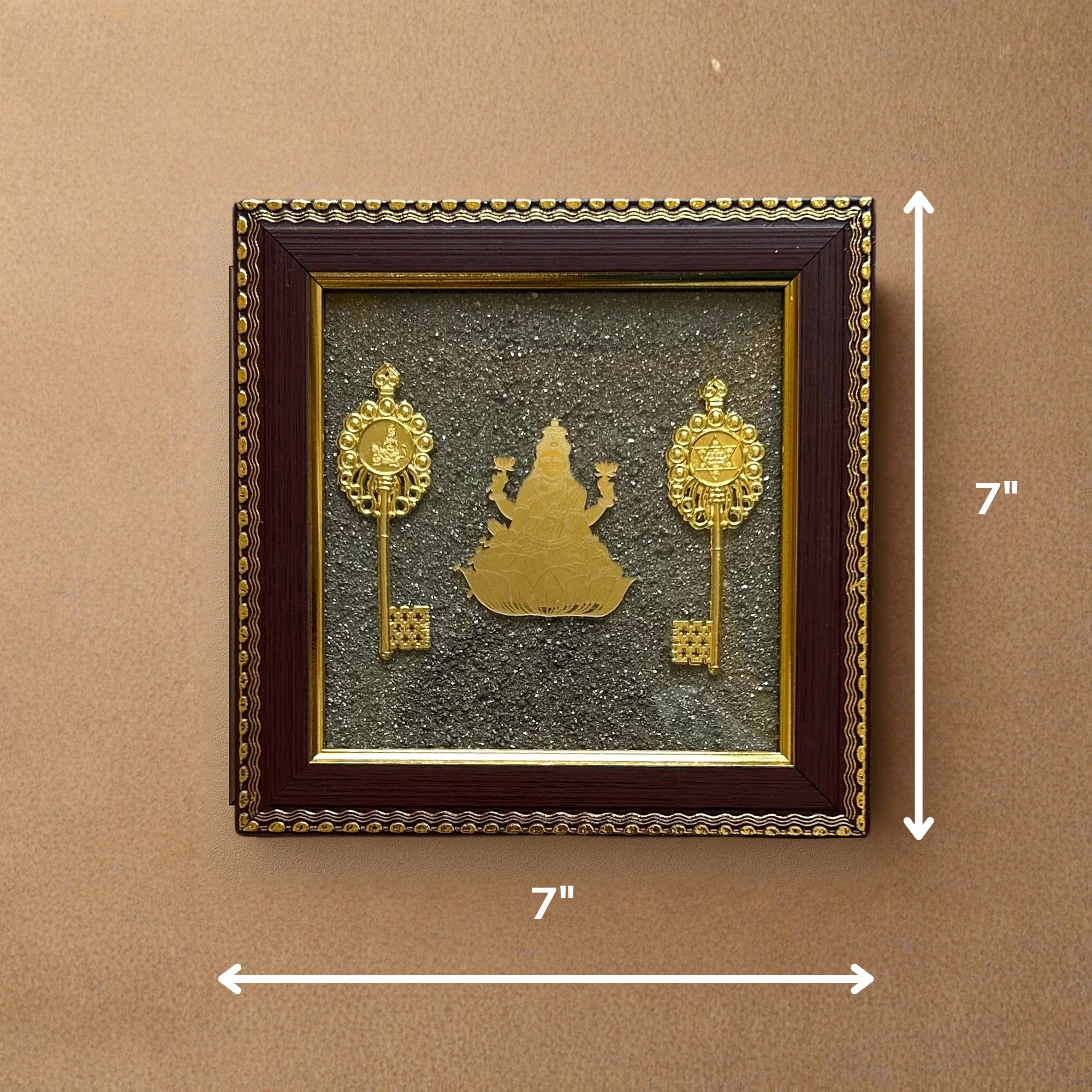 Pyrite Lakshmi Ji Vastu Frame | Wealth-Attracting Spiritual Wall Décor