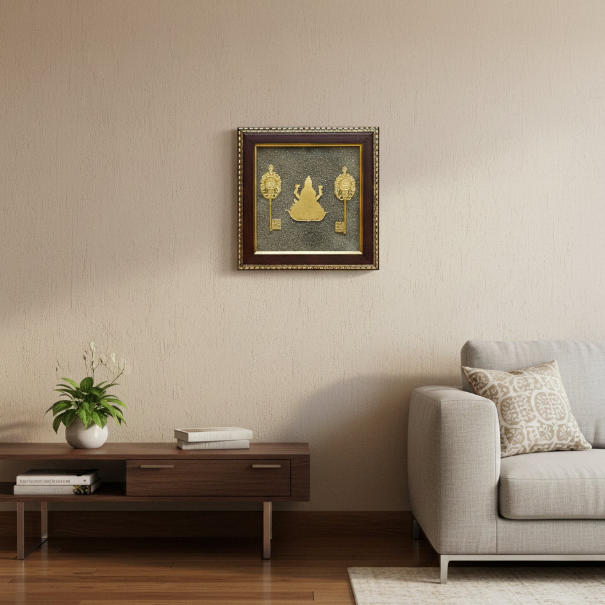 Pyrite Lakshmi Ji Vastu Frame | Wealth-Attracting Spiritual Wall Décor