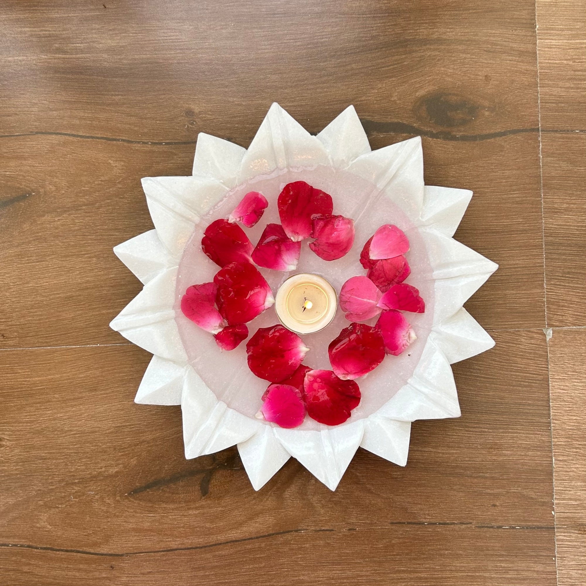 Lotus Marble Plate - 9 inch
