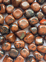 NaturalMahogany Obsidian tumbled crystals by Braun Homes √ê polished healing stones for meditation, Reiki, chakra balancing, anxiety relief, and spiritual energy protection in deep purple hues
