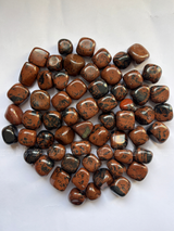 NaturalMahogany Obsidian tumbled crystals by Braun Homes √ê polished healing stones for meditation, Reiki, chakra balancing, anxiety relief, and spiritual energy protection in deep purple hues