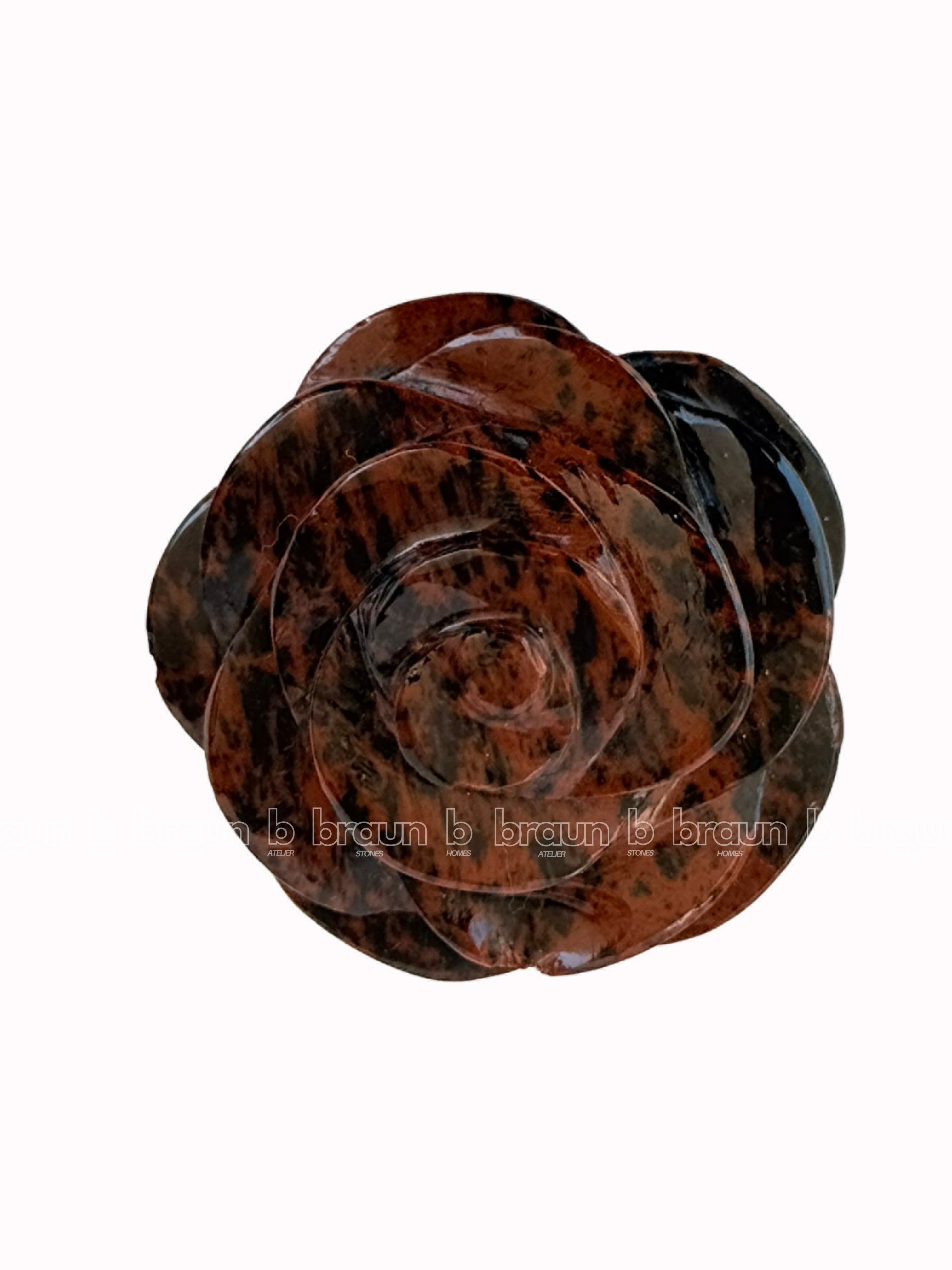 Mahogany Obsidian Flower Sculpture 