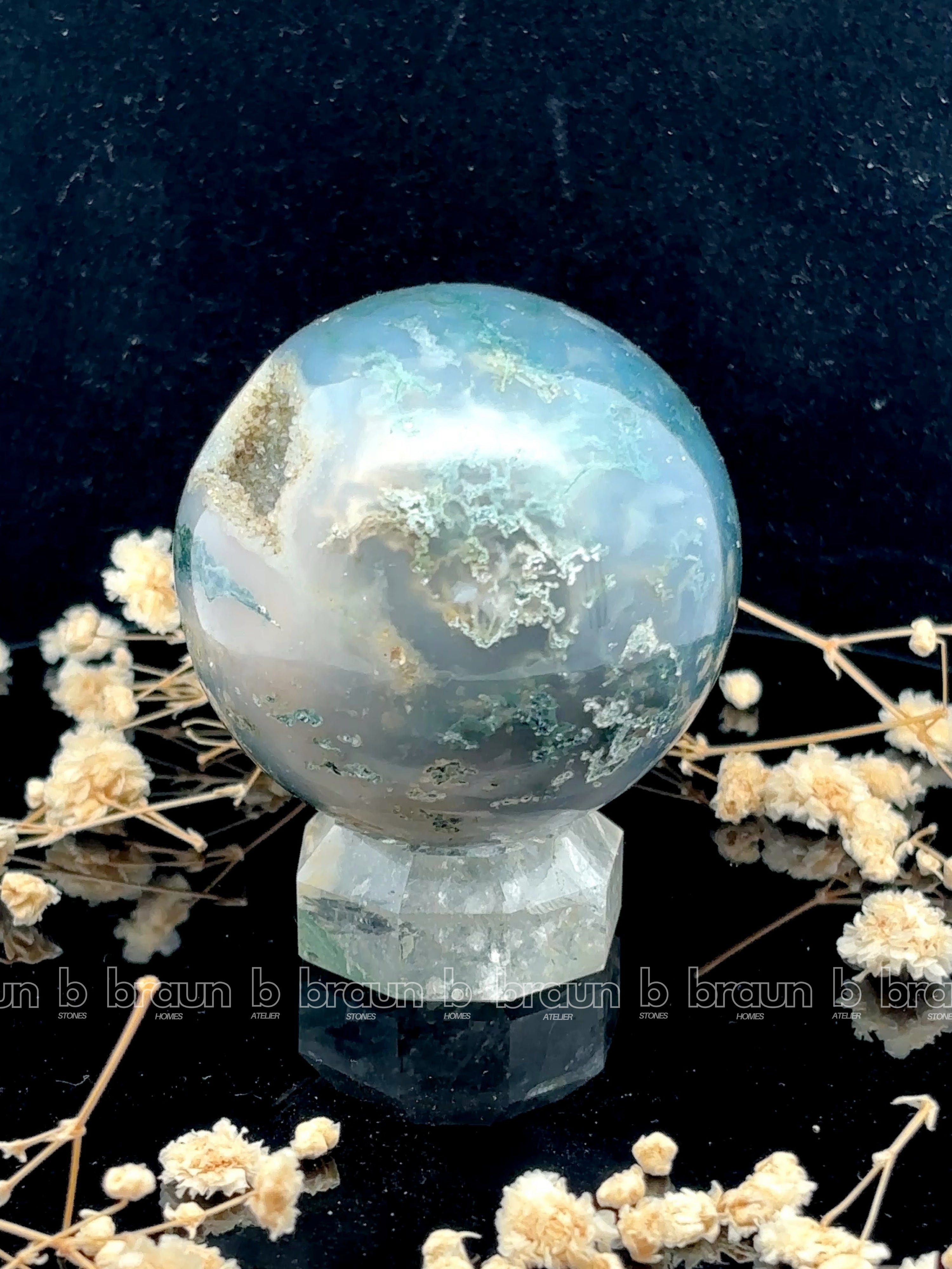 Moss agate Sphere Medium