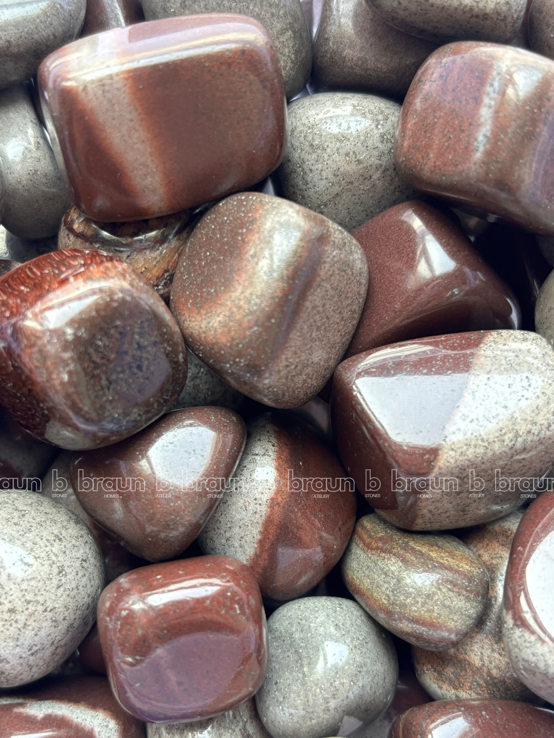 NaturalNarmada Stone tumbled crystals by Braun Homes √ê polished healing stones for meditation, Reiki, chakra balancing, anxiety relief, and spiritual energy protection in deep purple hues