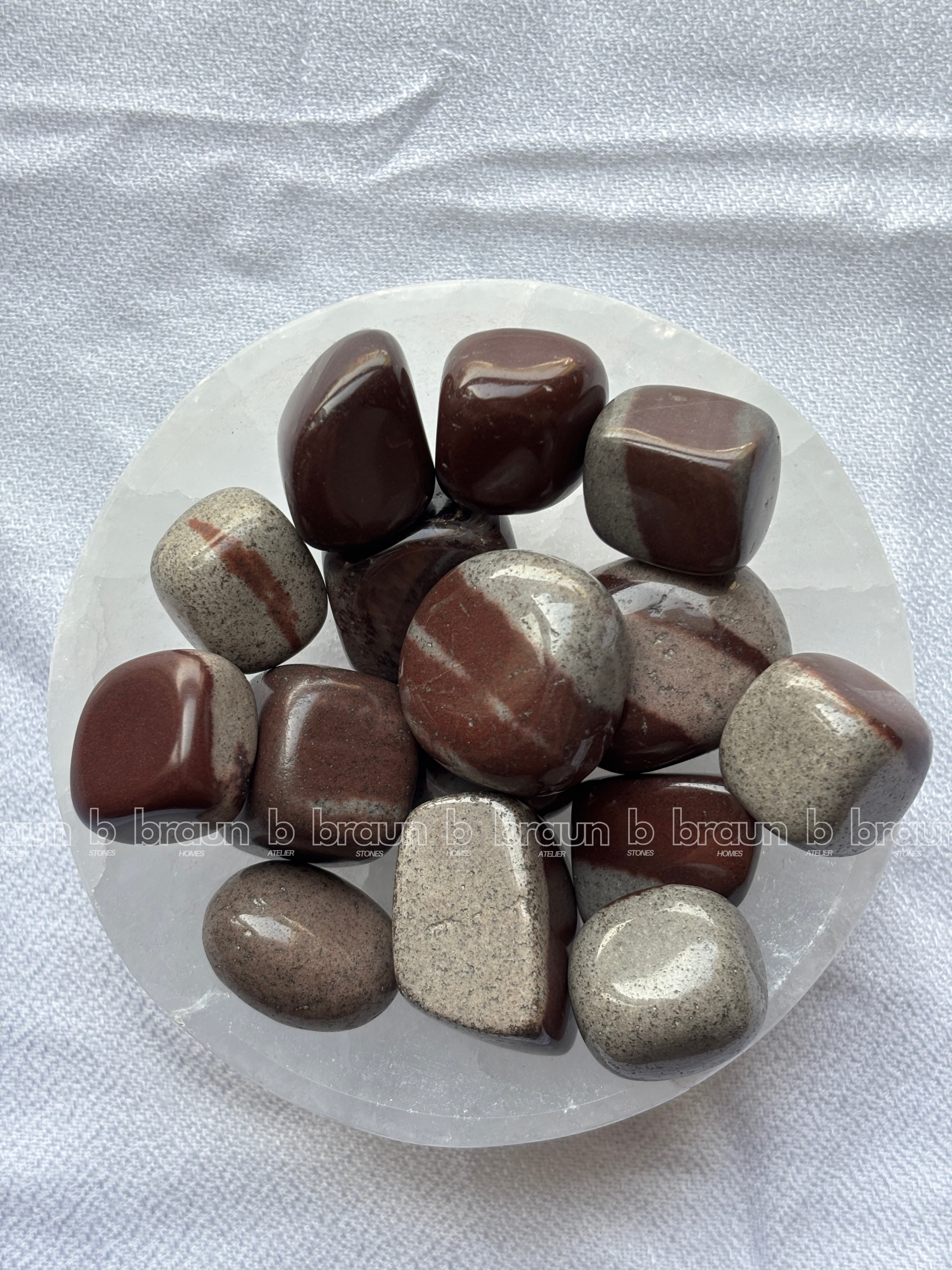 NaturalNarmada Stone tumbled crystals by Braun Homes √ê polished healing stones for meditation, Reiki, chakra balancing, anxiety relief, and spiritual energy protection in deep purple hues