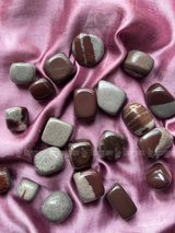 NaturalNarmada Stone tumbled crystals by Braun Homes √ê polished healing stones for meditation, Reiki, chakra balancing, anxiety relief, and spiritual energy protection in deep purple hues