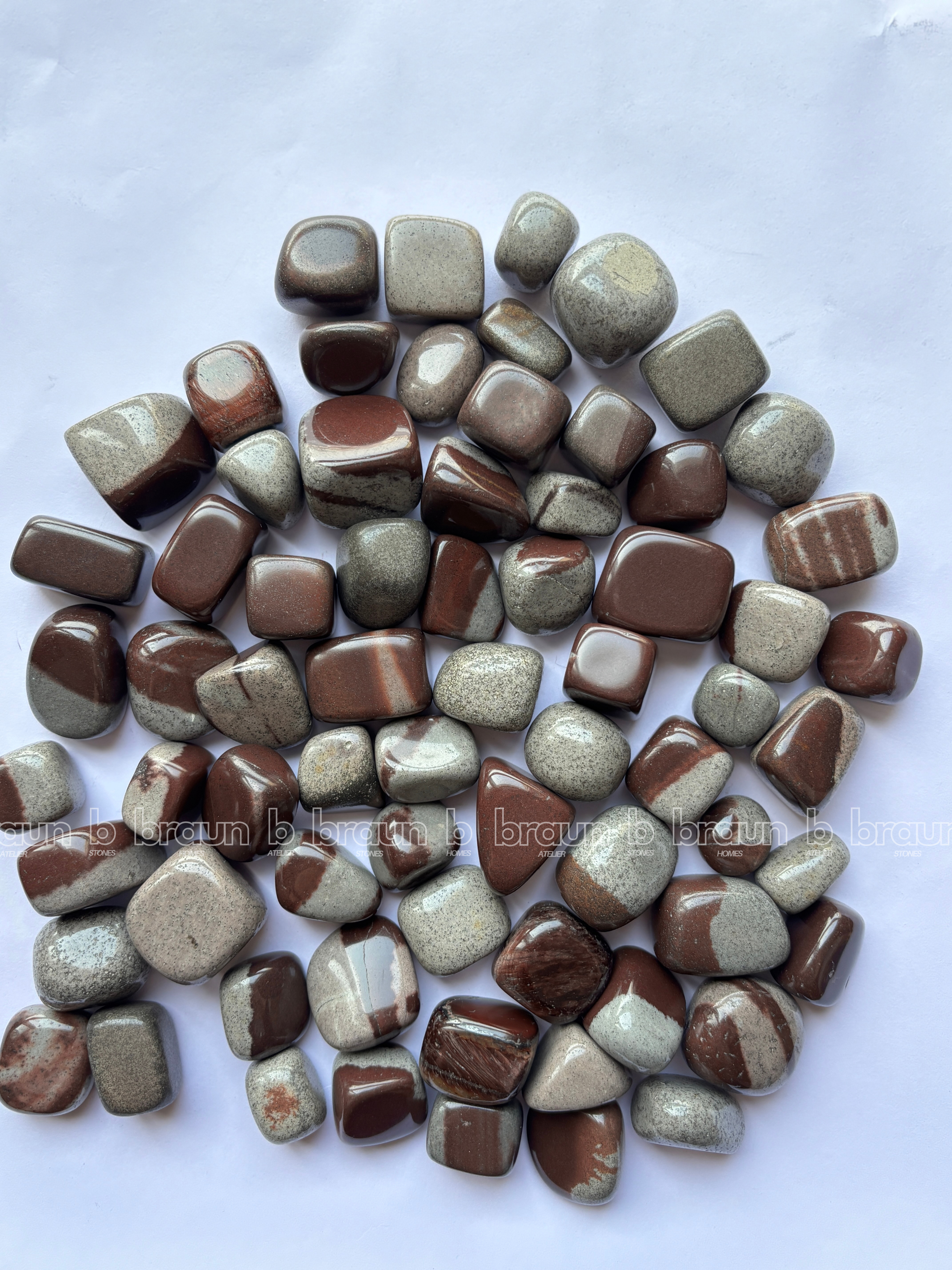 NaturalNarmada Stone tumbled crystals by Braun Homes √ê polished healing stones for meditation, Reiki, chakra balancing, anxiety relief, and spiritual energy protection in deep purple hues