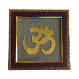 Pyrite Stone Vastu Frame | OM Symbol Wall Décor | Attracts Wealth, Protection & Positive Energy