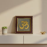 Pyrite Stone Vastu Frame | OM Symbol Wall Décor | Attracts Wealth, Protection & Positive Energy