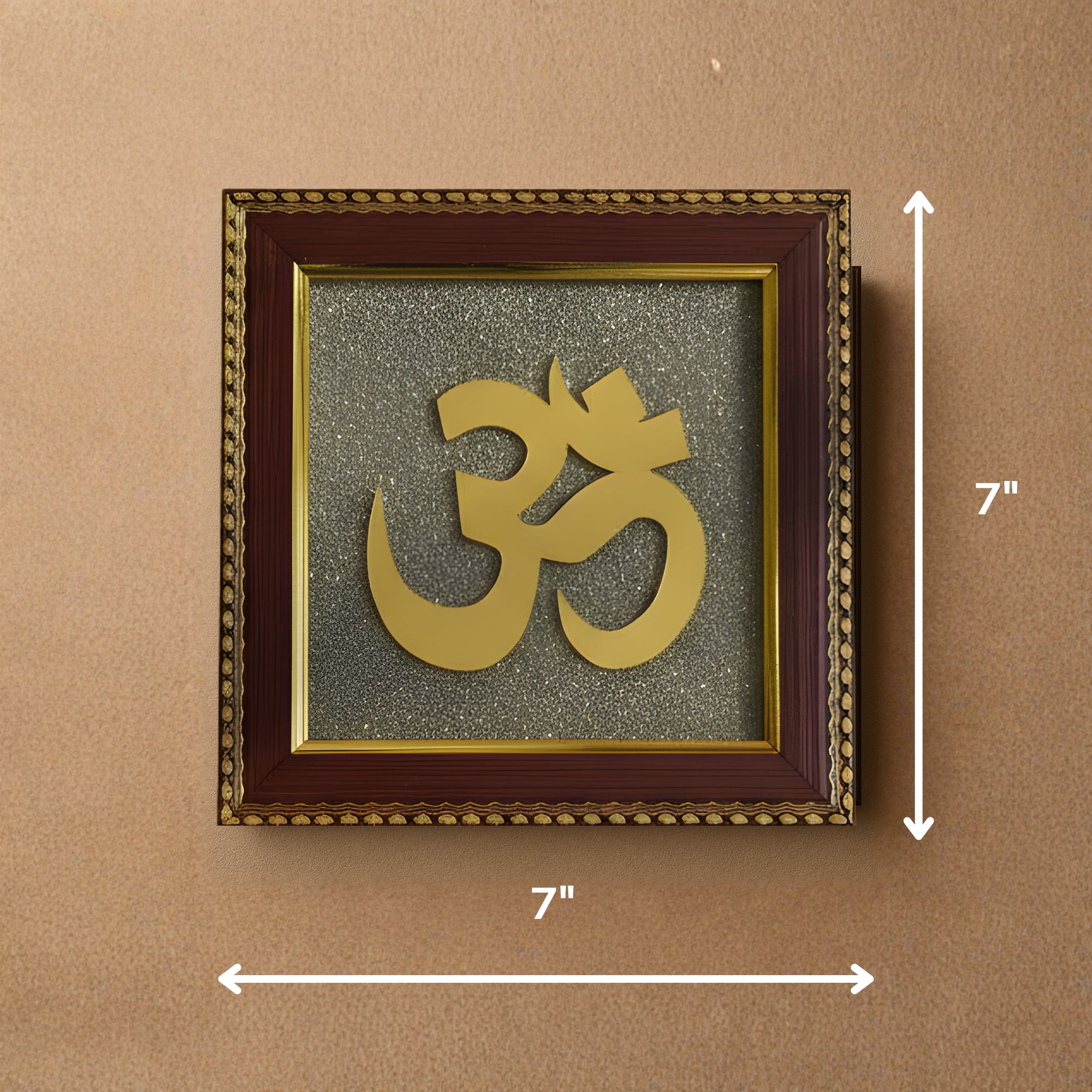 Pyrite Stone Vastu Frame | OM Symbol Wall Décor | Attracts Wealth, Protection & Positive Energy
