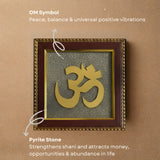 Pyrite Stone Vastu Frame | OM Symbol Wall Décor | Attracts Wealth, Protection & Positive Energy
