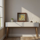 Pyrite Stone Vastu Frame | OM Symbol Wall Décor | Attracts Wealth, Protection & Positive Energy