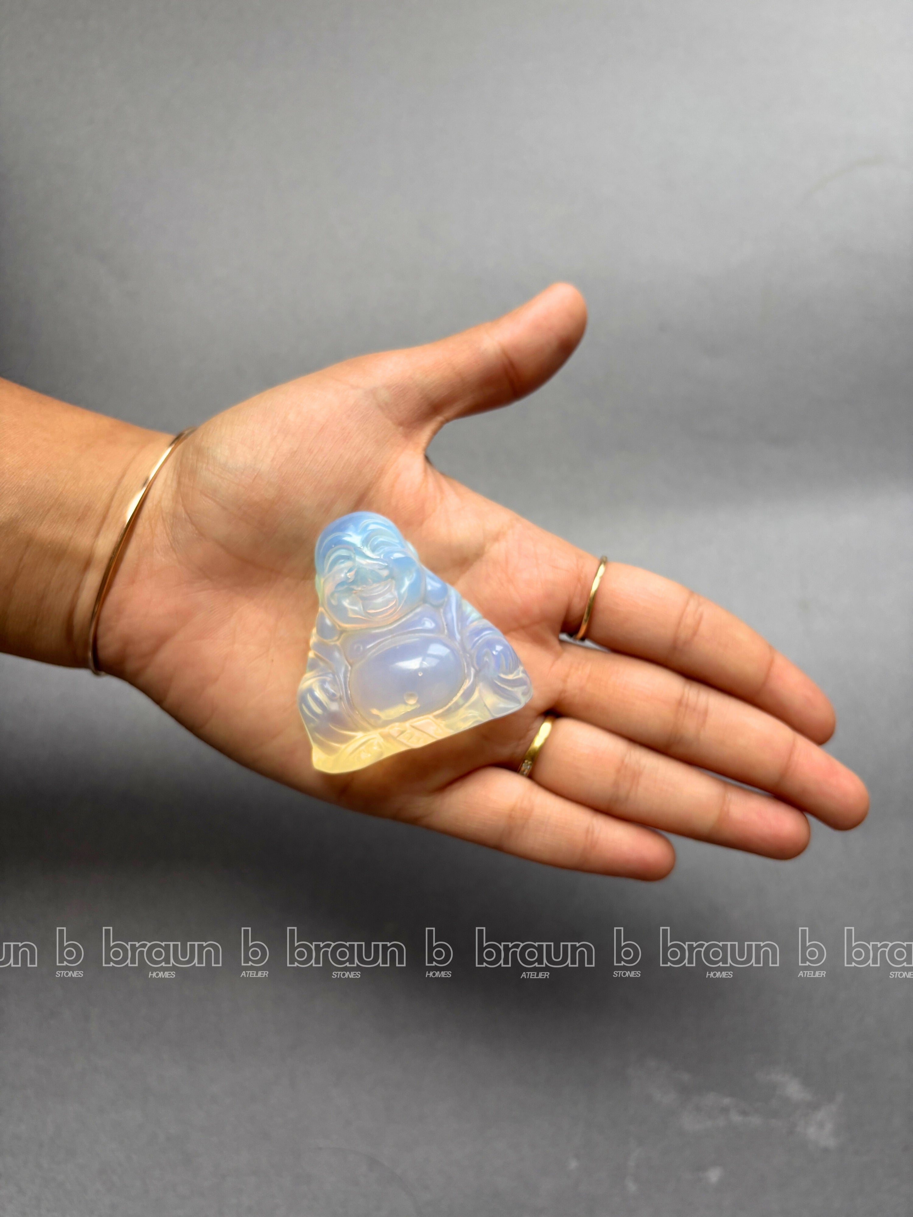 Opal Laughing Buddha  Medium