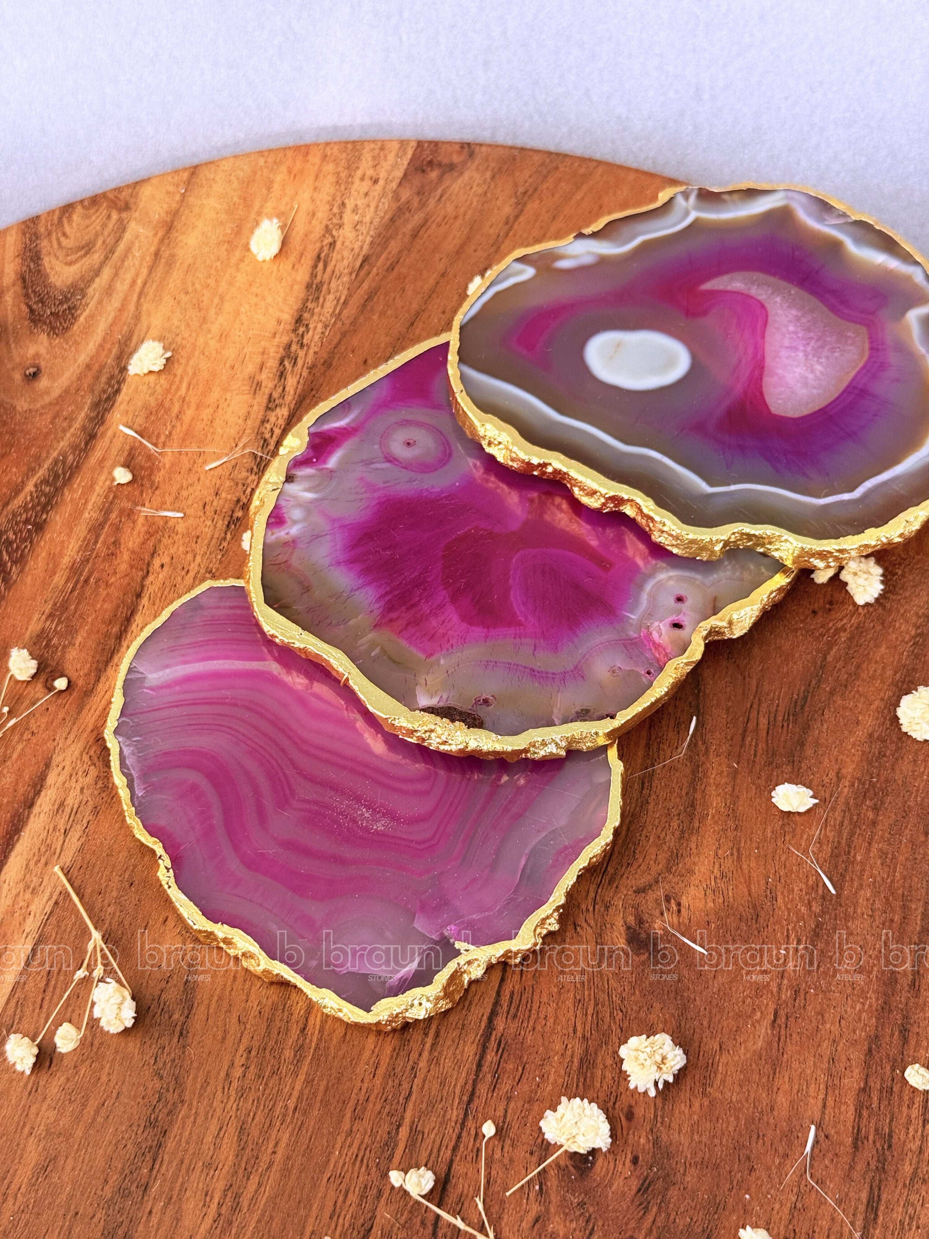 Pink Agate Coasters
