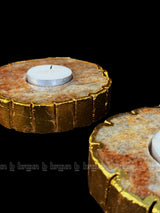 Polished Golden Quartz Tealight Holder