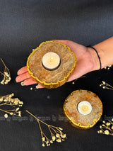 Polished Golden Quartz Tealight Holder