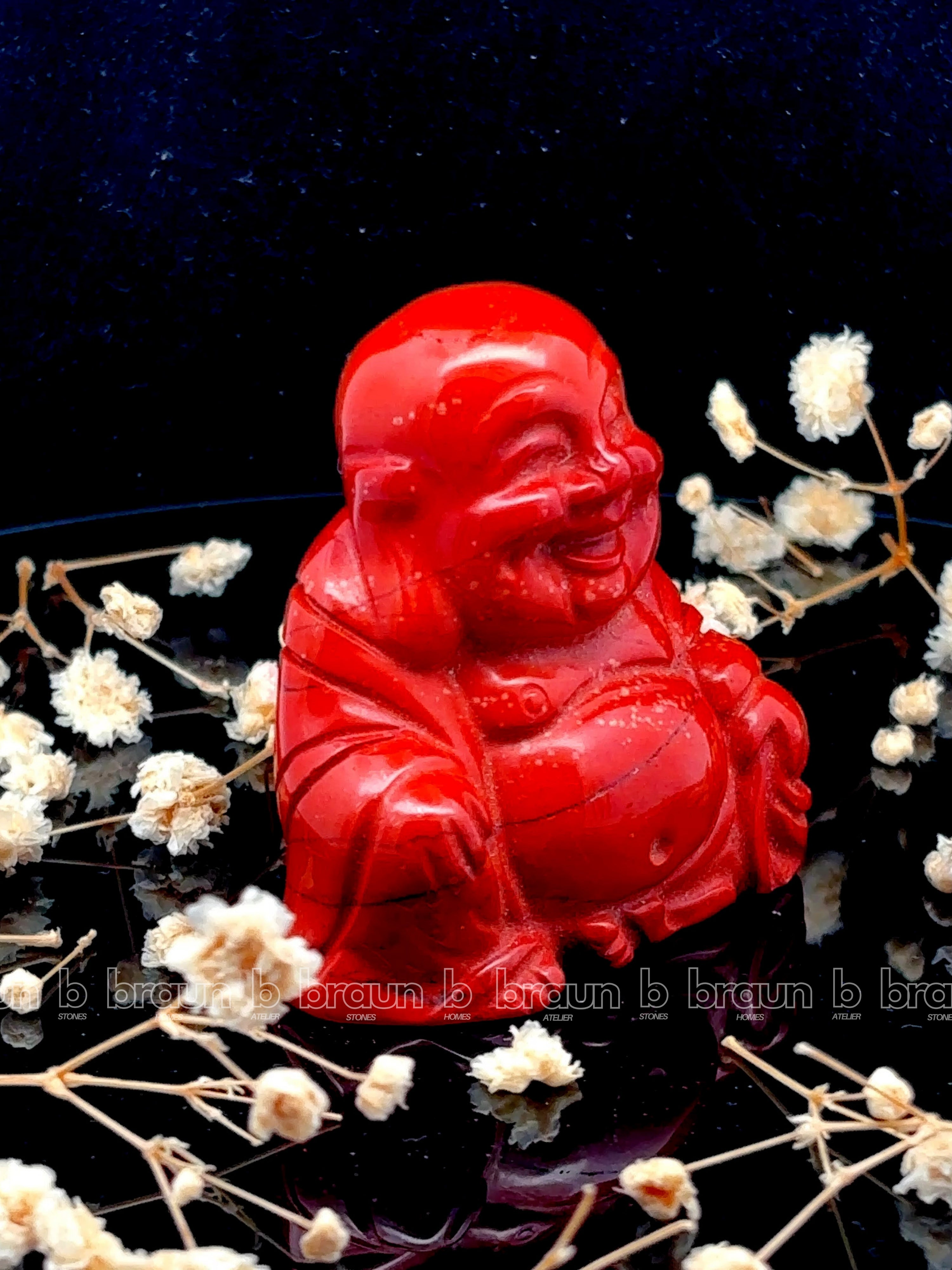 Red Jasper Laughing Buddha  Medium