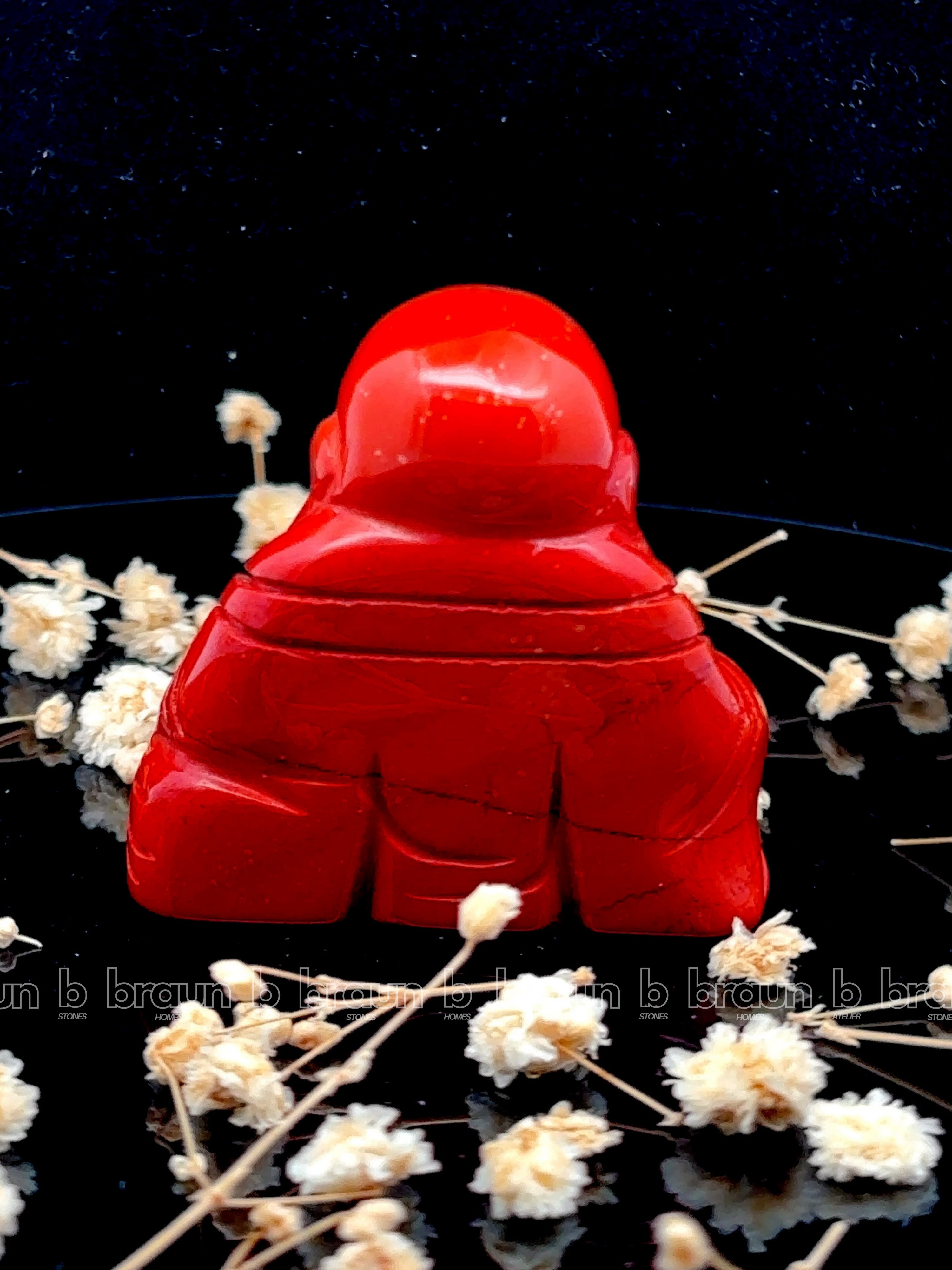 Red Jasper Laughing Buddha  Medium