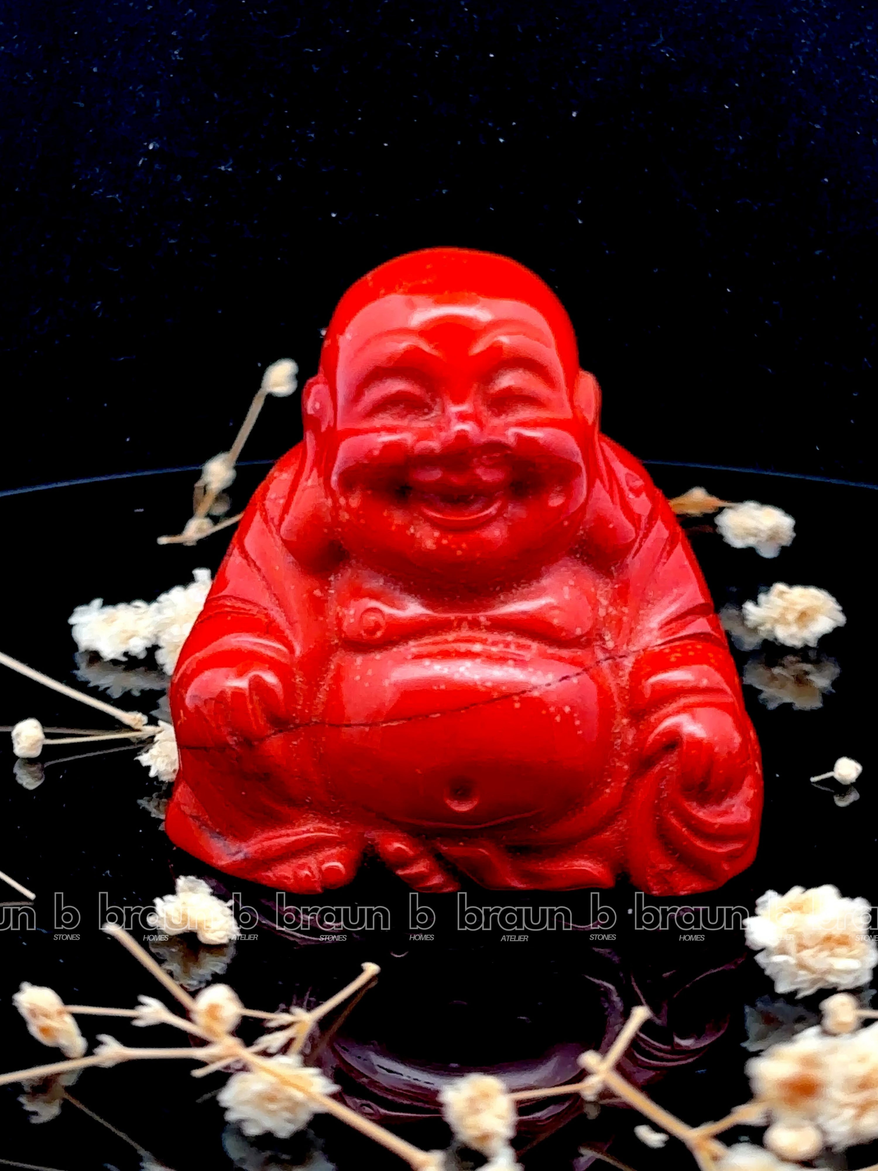 Red Jasper Laughing Buddha  Medium