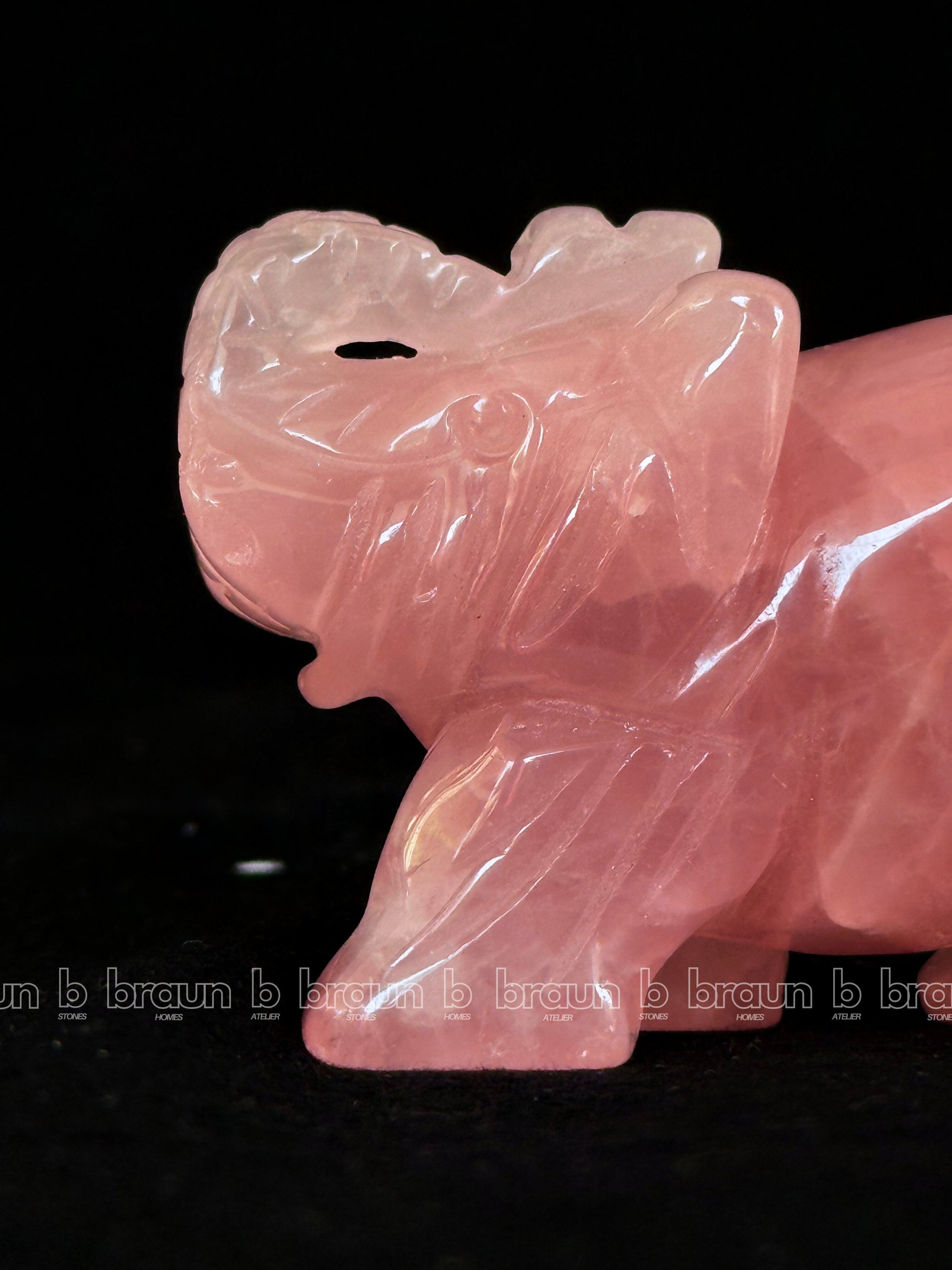 Rose Quartz Elephant Large