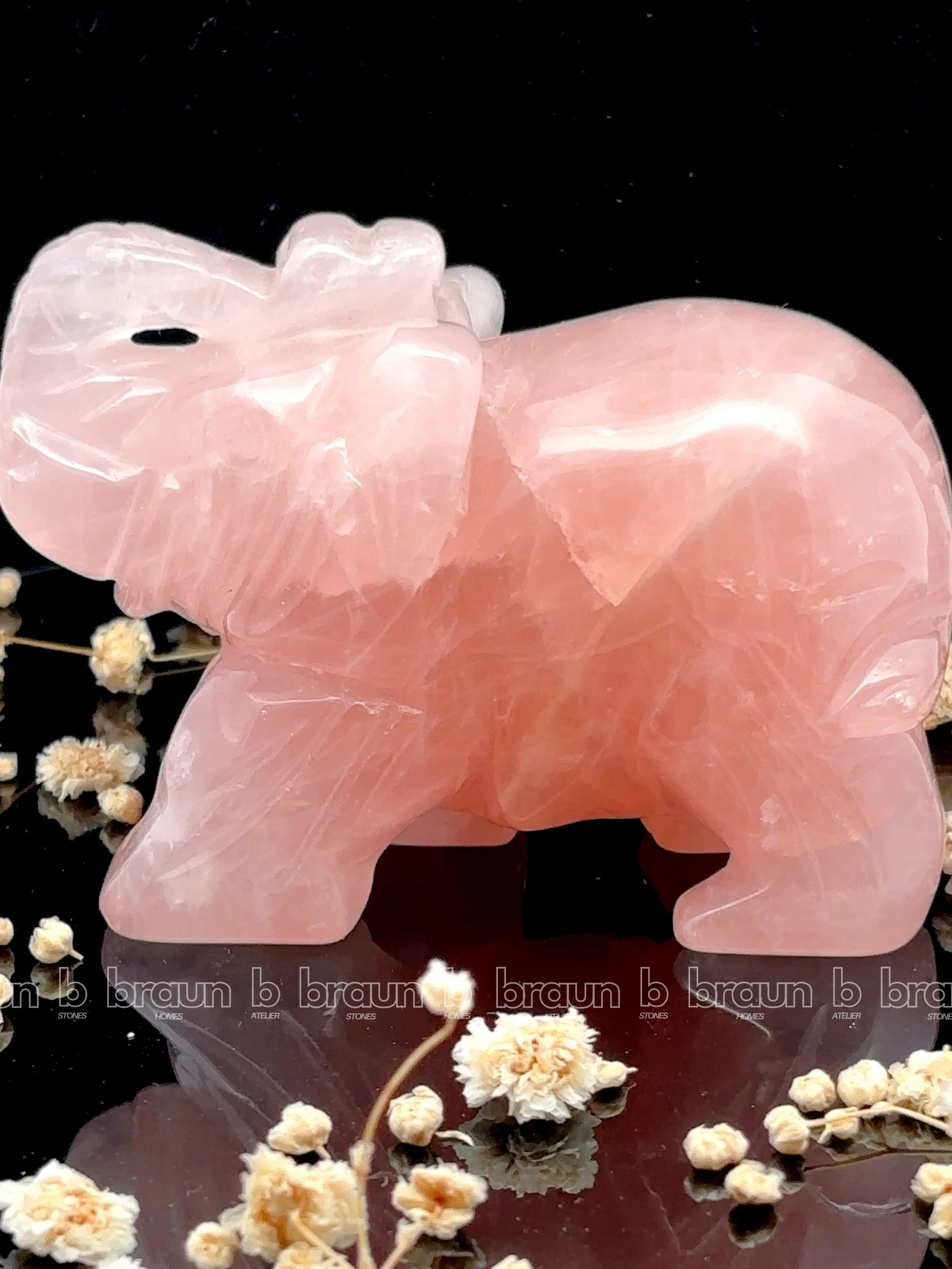 Rose Quartz Elephant Large