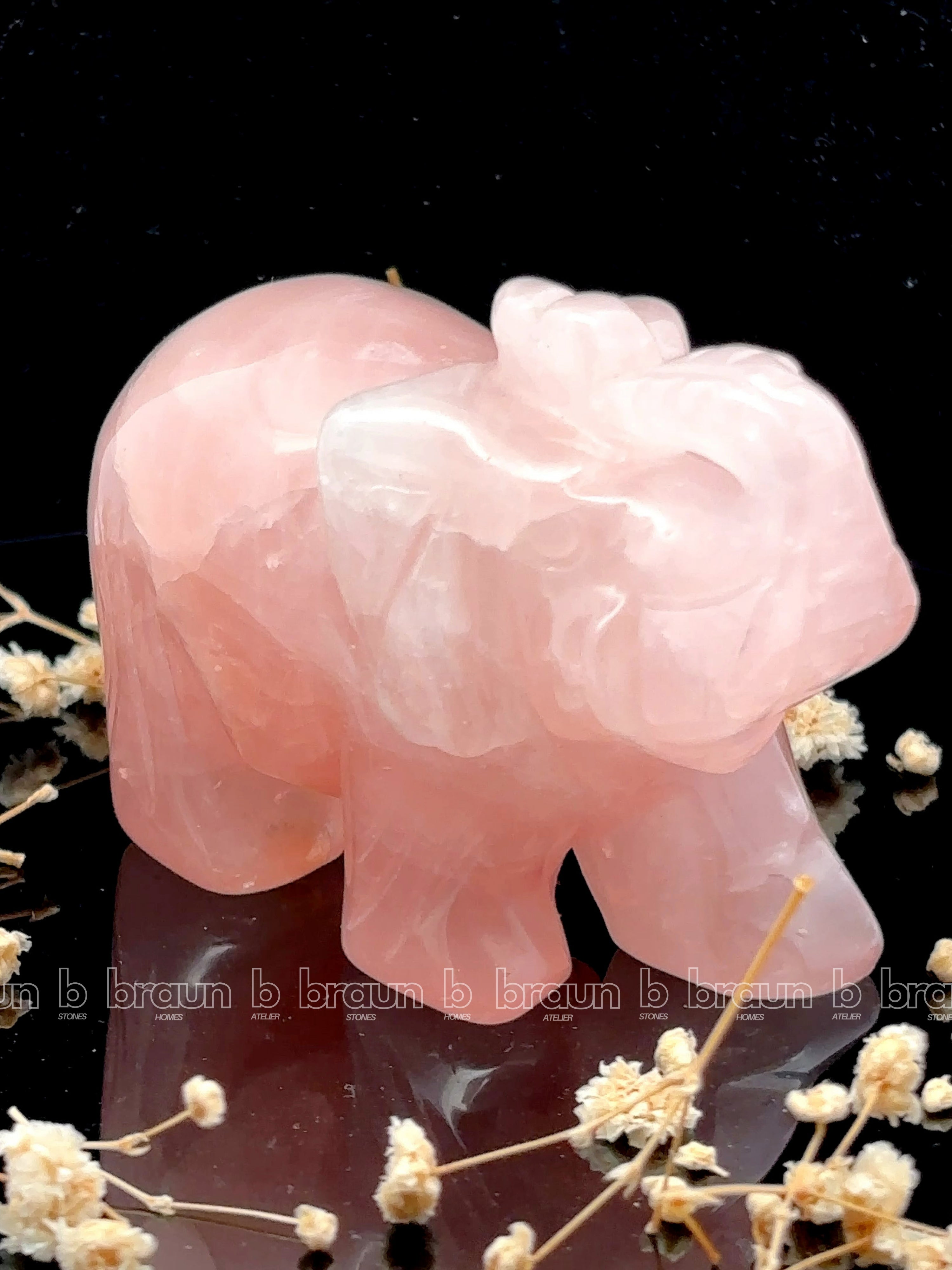 Rose Quartz Elephant Large