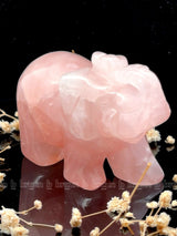Rose Quartz Elephant Large