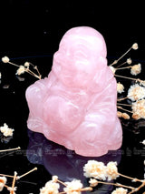 Rose Quartz Laughing Buddha  Medium
