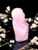 Rose Quartz Laughing Buddha  Medium