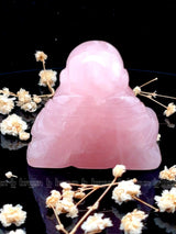 Rose Quartz Laughing Buddha  Medium