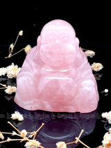 Rose Quartz Laughing Buddha  Medium