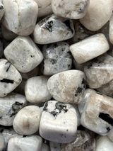 NaturalRainbow Moonstone tumbled crystals by Braun Homes √ê polished healing stones for meditation, Reiki, chakra balancing, anxiety relief, and spiritual energy protection in deep purple hues