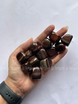 NaturalRed Tiger Eye tumbled crystals by Braun Homes √ê polished healing stones for meditation, Reiki, chakra balancing, anxiety relief, and spiritual energy protection in deep purple hues