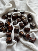 NaturalRed Tiger Eye tumbled crystals by Braun Homes √ê polished healing stones for meditation, Reiki, chakra balancing, anxiety relief, and spiritual energy protection in deep purple hues