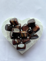 NaturalRed Tiger Eye tumbled crystals by Braun Homes √ê polished healing stones for meditation, Reiki, chakra balancing, anxiety relief, and spiritual energy protection in deep purple hues
