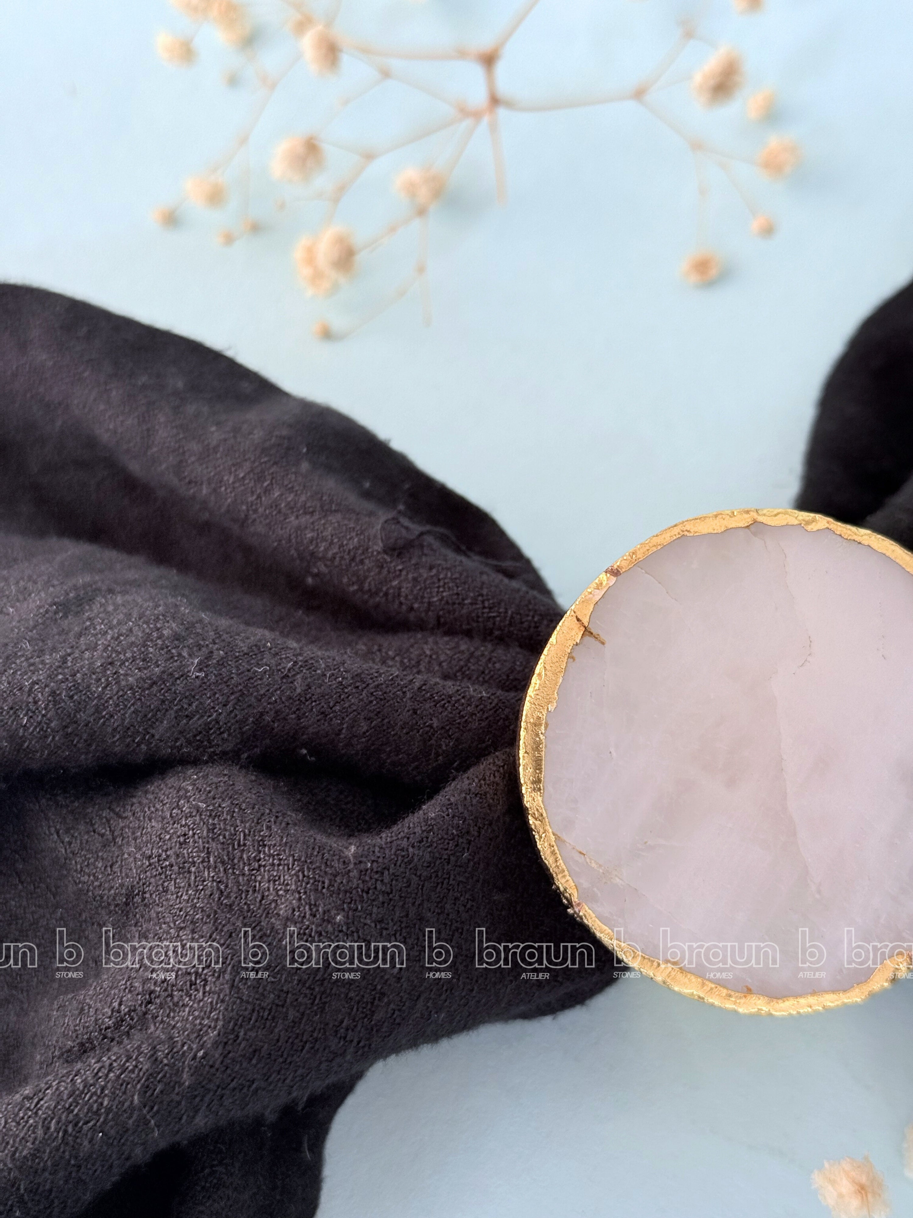 Rose Quartz Napkin Ring ( set of 4)