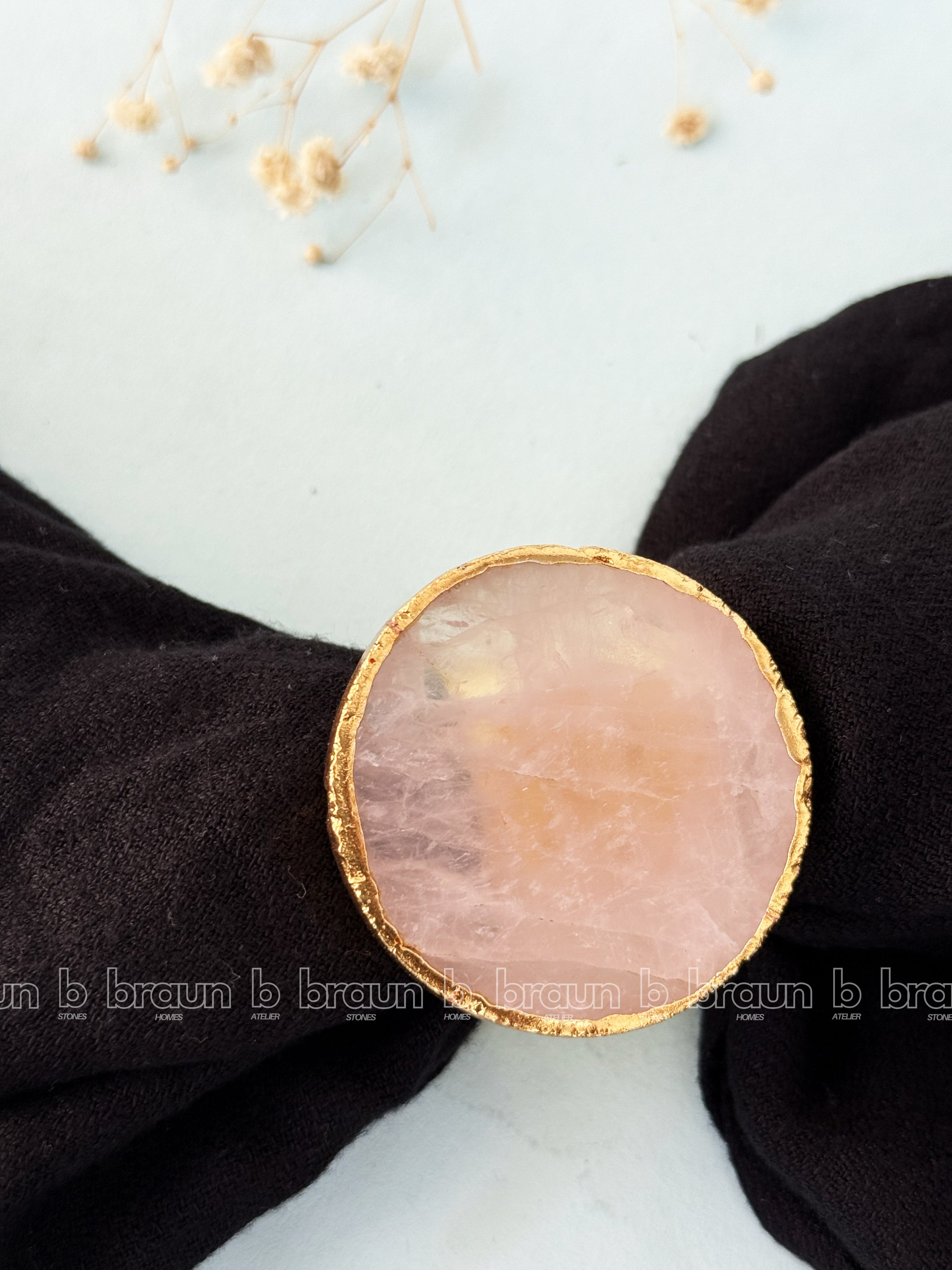 Rose Quartz Napkin Ring ( set of 4)