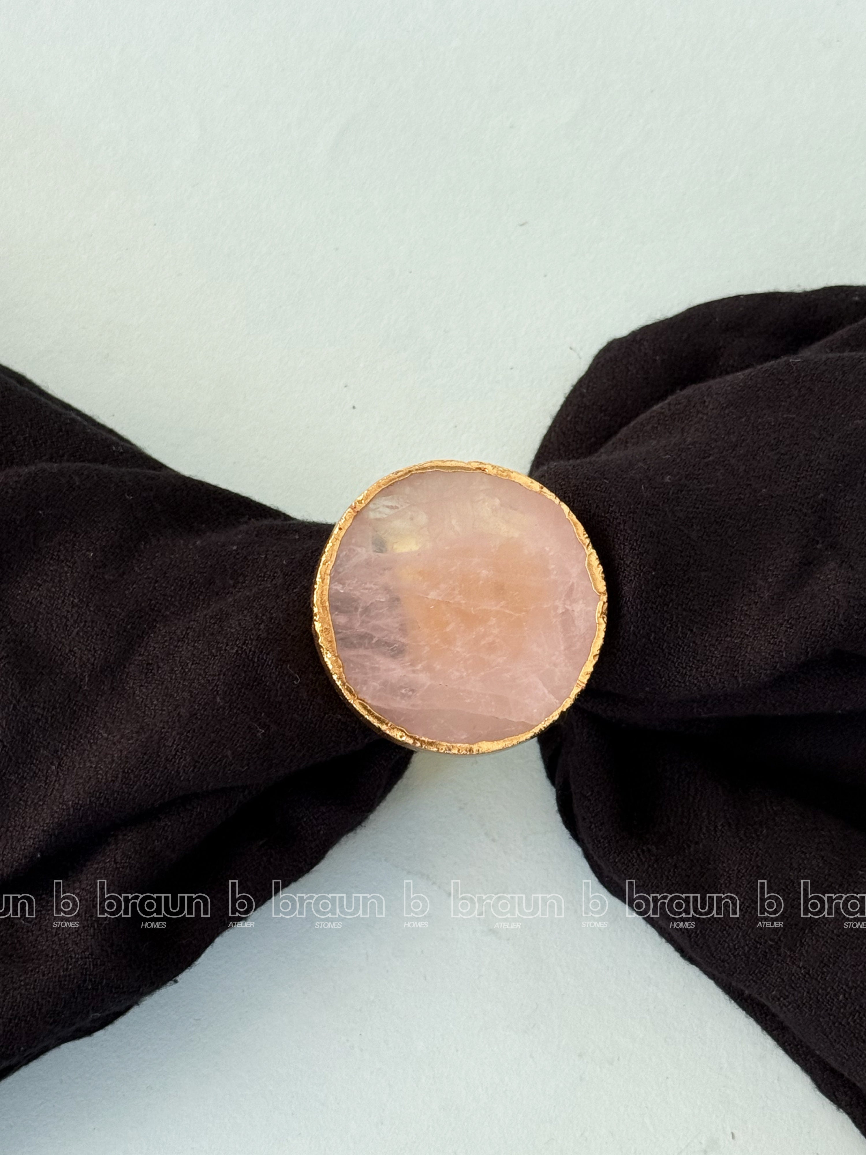 Rose Quartz Napkin Ring ( set of 4)