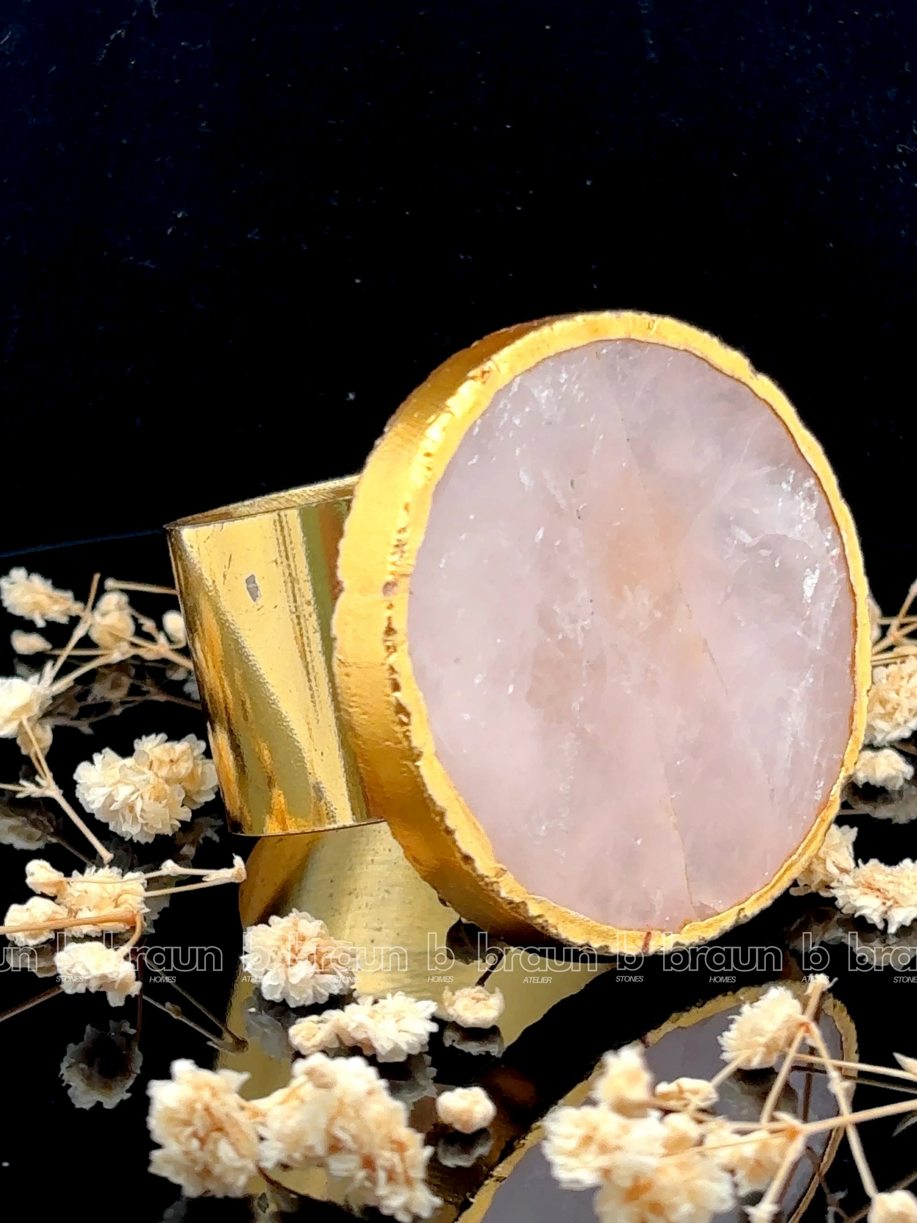Rose Quartz Napkin Ring ( set of 4)