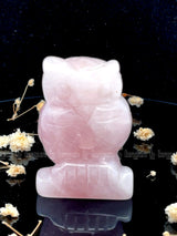 Rose quartz Owl Sculpture 