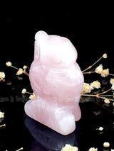 Rose quartz Owl Sculpture 