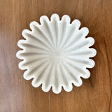 White Ruffle Marble Urli - 6 inch