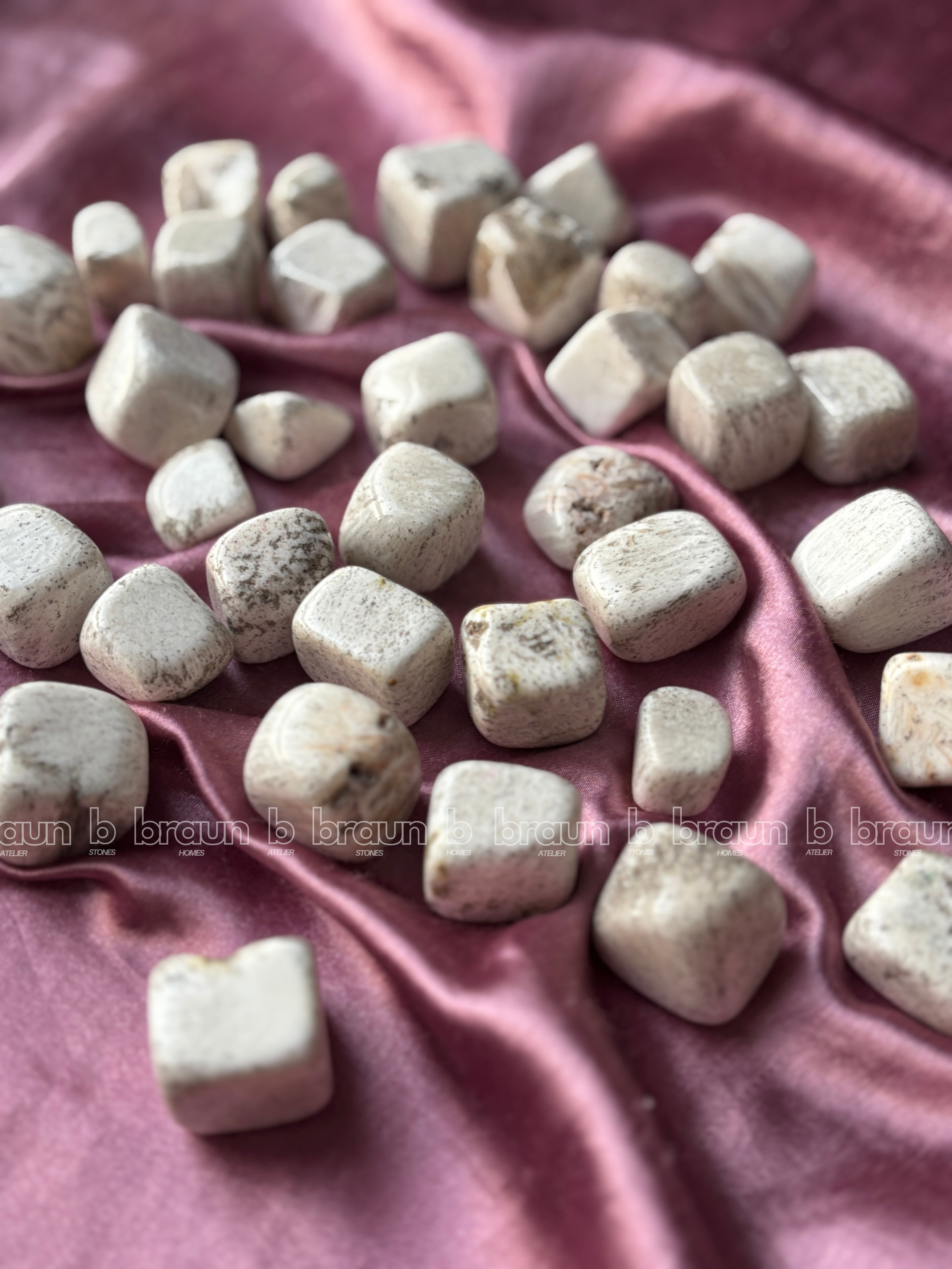 NaturalScolesite tumbled crystals by Braun Homes √ê polished healing stones for meditation, Reiki, chakra balancing, anxiety relief, and spiritual energy protection in deep purple hues